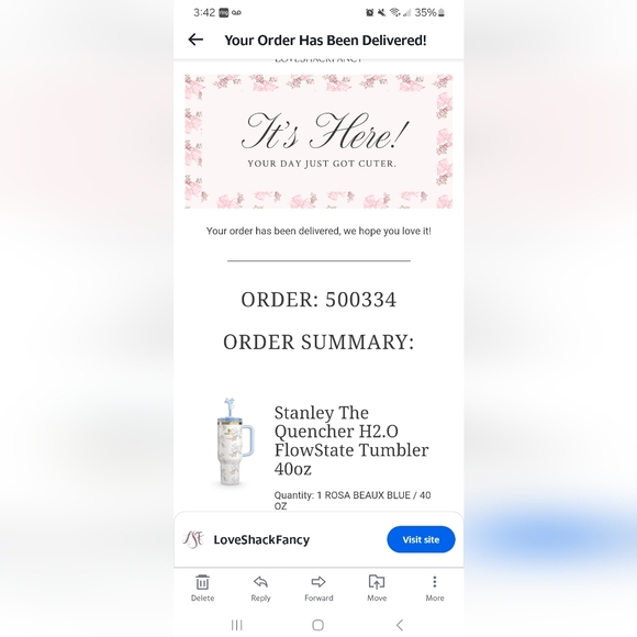 The Stanley X LoveShackFancy Holiday Quencher | 40 OZ - Rosa Beaux Blue - Picture 8 of 9